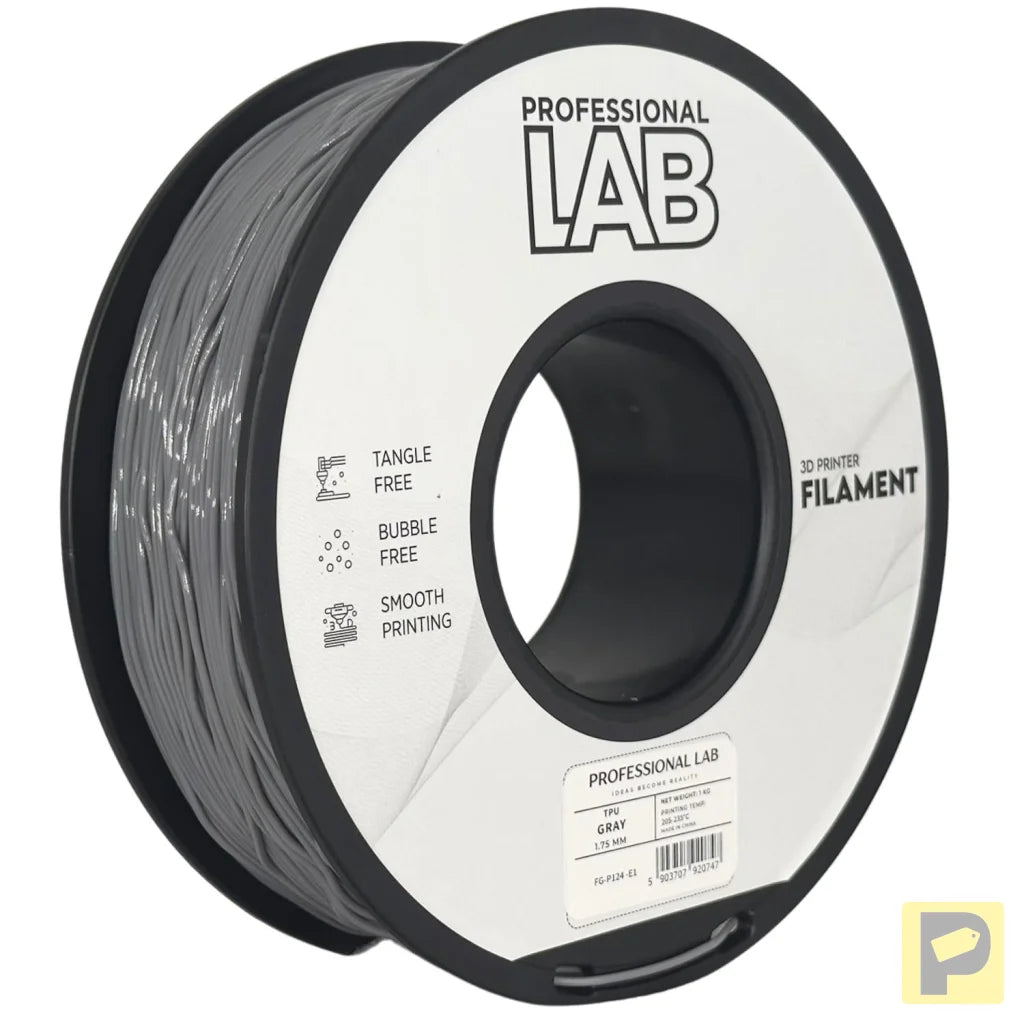 TPU is a flexible and wear-resistant filament, suitable for printing rubber-like parts such as seals, gaskets, cases, or flexible mounts. Requires low print speed and proper filament guidance.