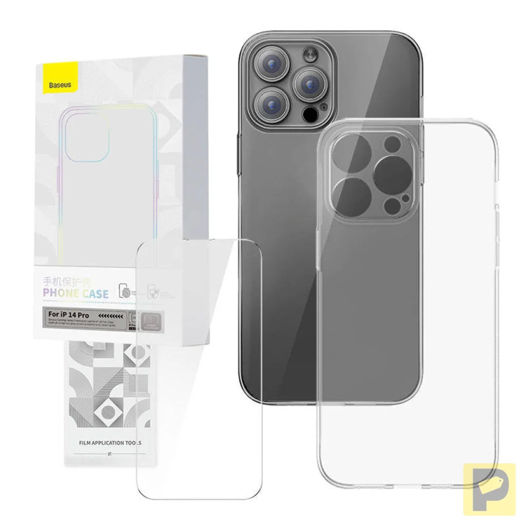 Transparent Case and Tempered Glass set Baseus Corning for iPhone 14 Pro