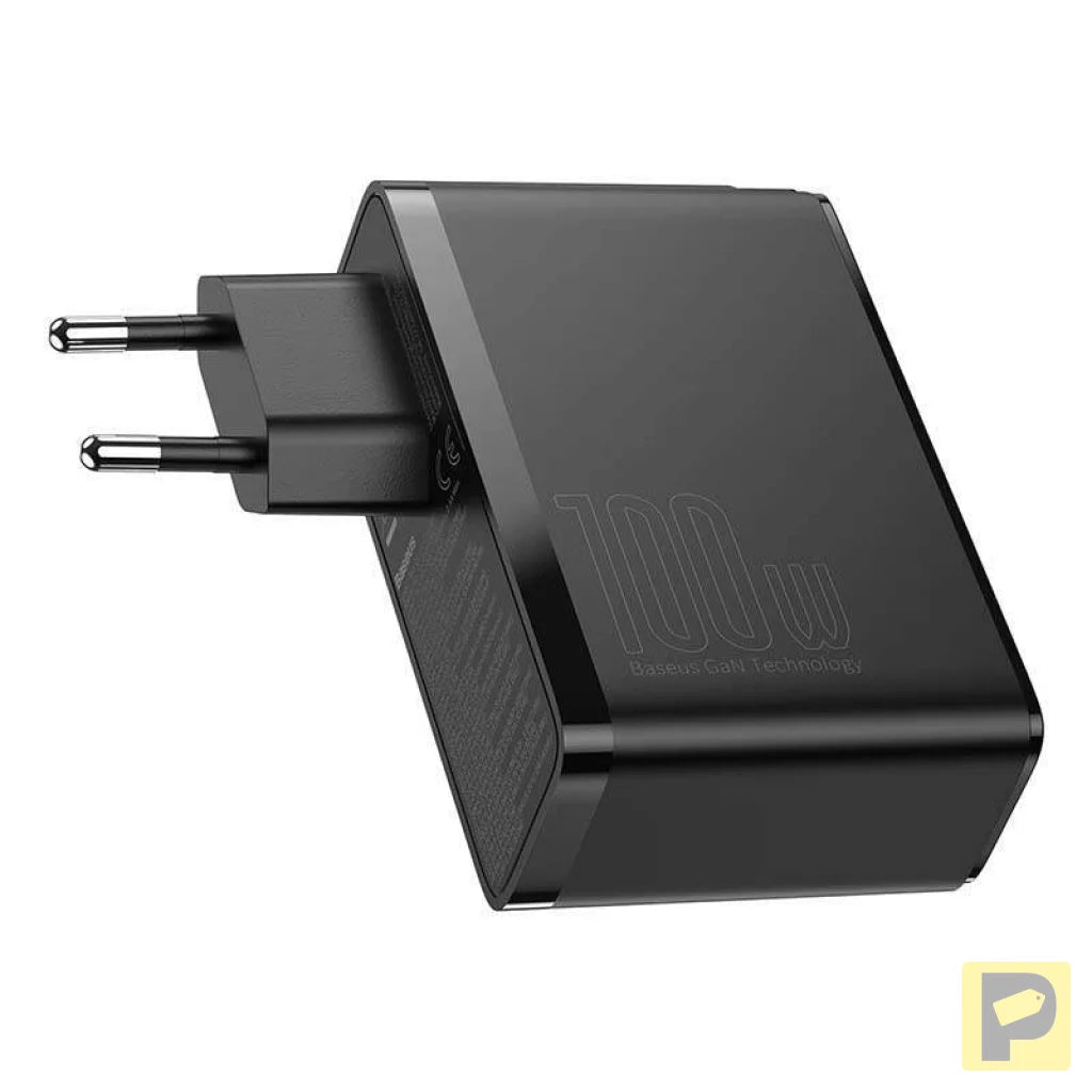 Travel Charger Baseus GaN2 Pro Quick  2x USB + 2x USB-C, 100W, EU (Black)