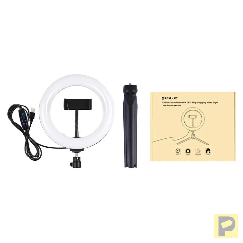 Tripod Mount Puluz with 20cm LED Ring Vlogging PKT3073B