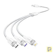 USB 2.0 A to 3-in-1 6A cable Vention CTRWG 1.5M (white)