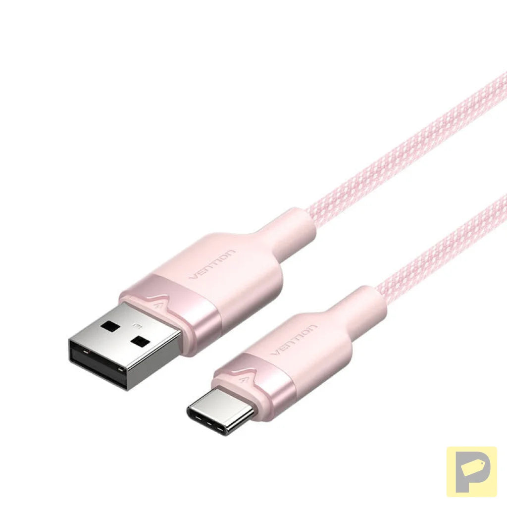 USB 2.0 A to USB-C 3A cable Vention CTNPH 2M (pink)