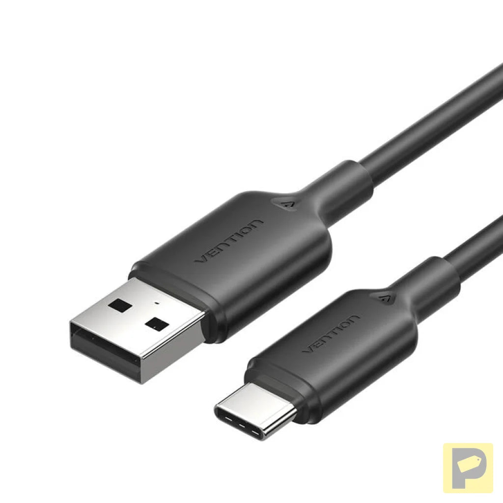 USB 2.0 A to USB-C 3A cable Vention CTQBH 2M (black)