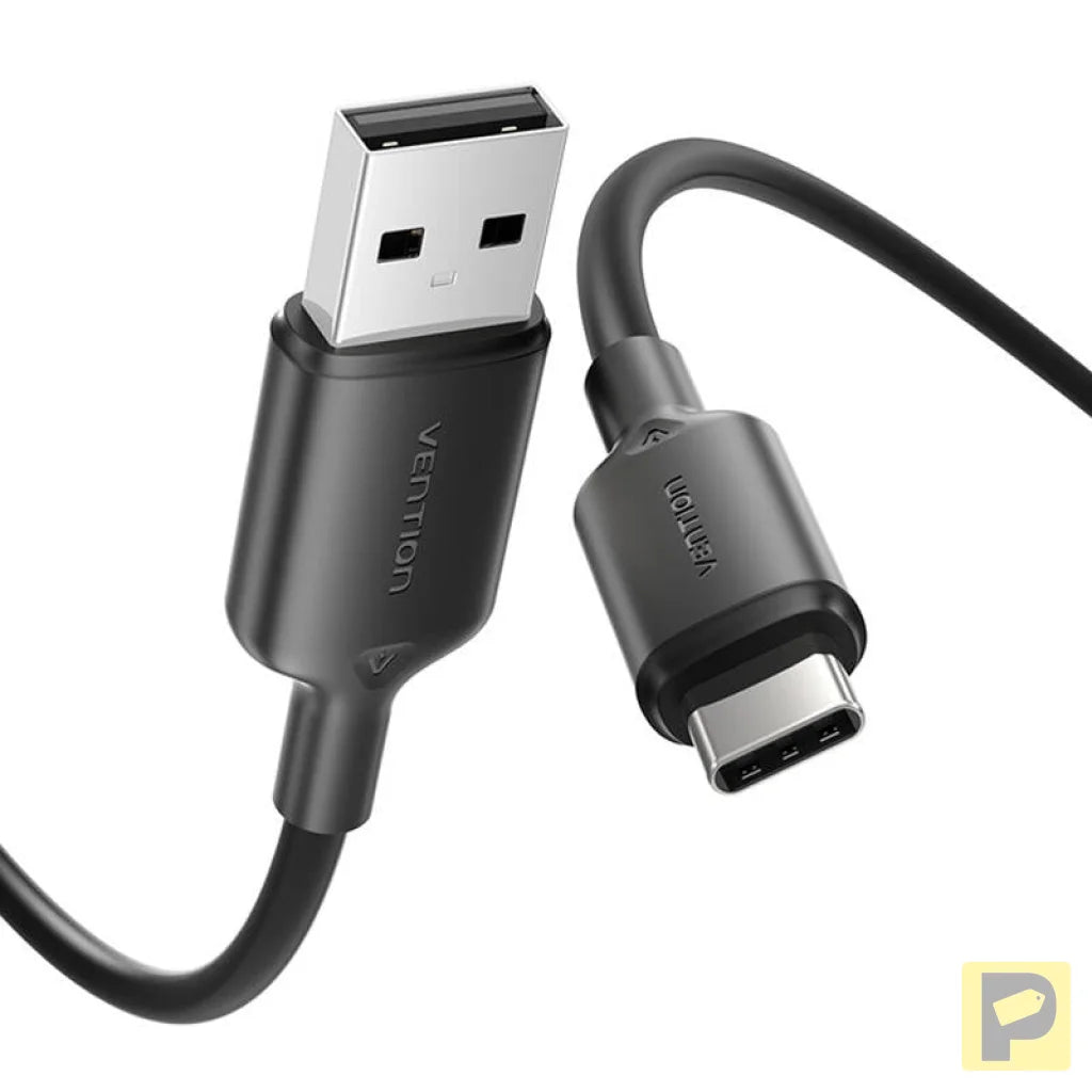 USB 2.0 A to USB-C 3A cable Vention CTQBH 2M (black)