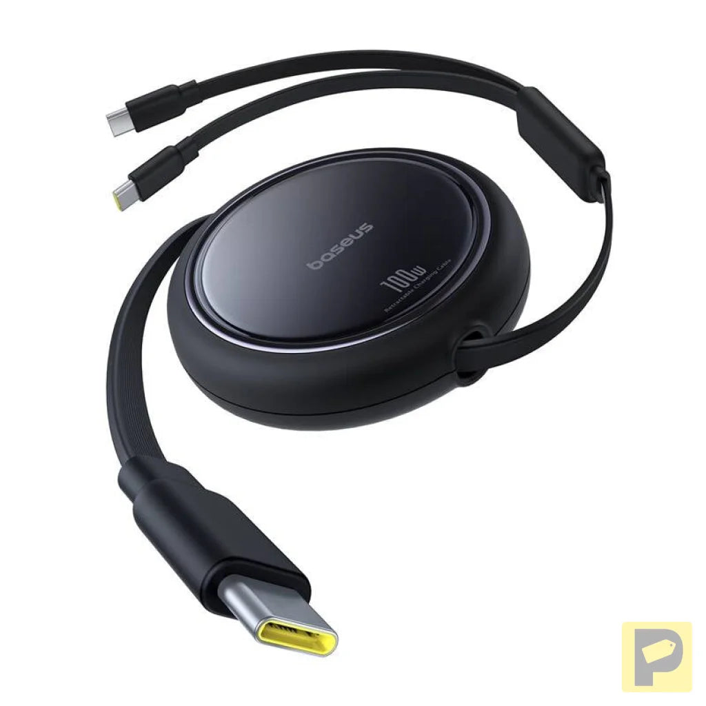 USB-C 2W1 Baseus Bright Mirror cable, C+C / 100W / 1m (black)