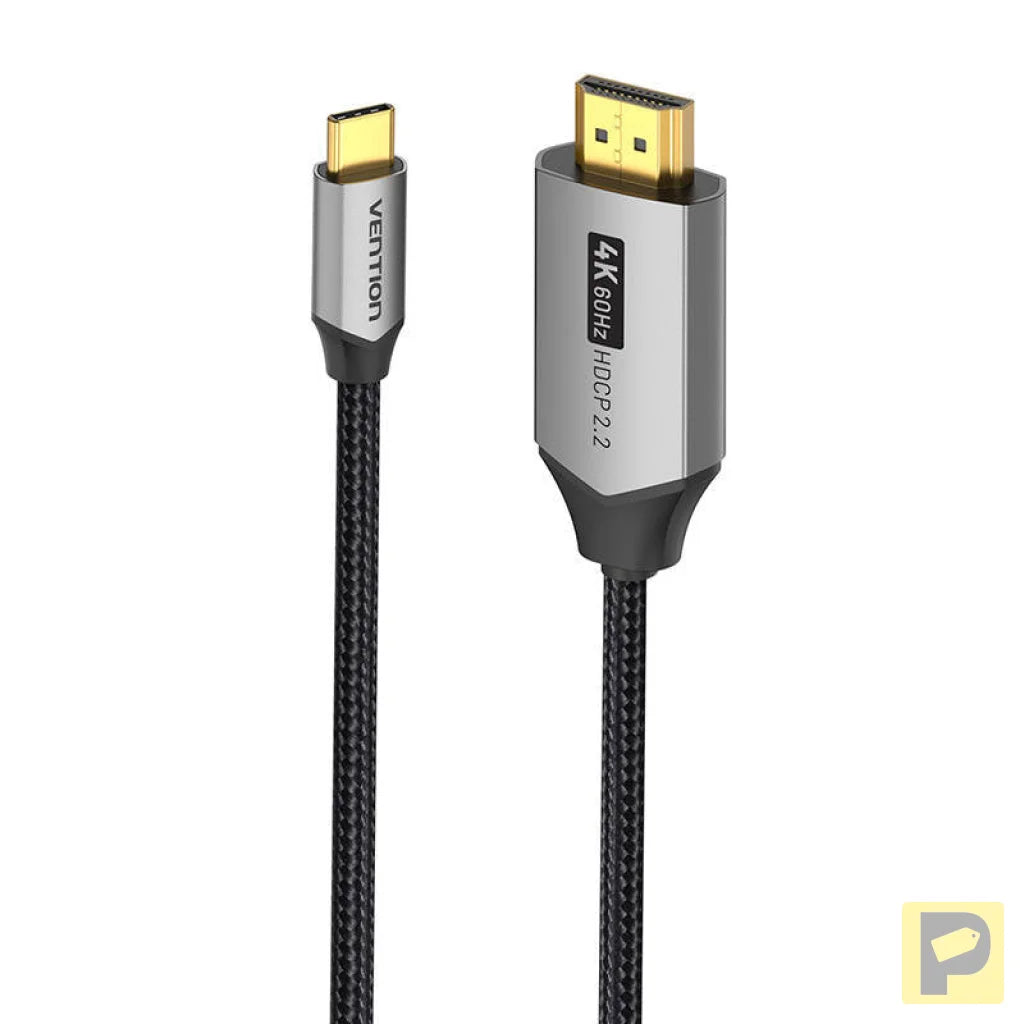 USB-C do HDMI 2.0 Cable Vention CRBBG 1,5m, 4K 60Hz (black)
