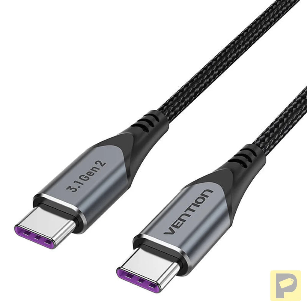 USB-C to USB-C 100W Vention TAHHF 5A 1m USB 3.1 Gen2 4k cable (gray)
