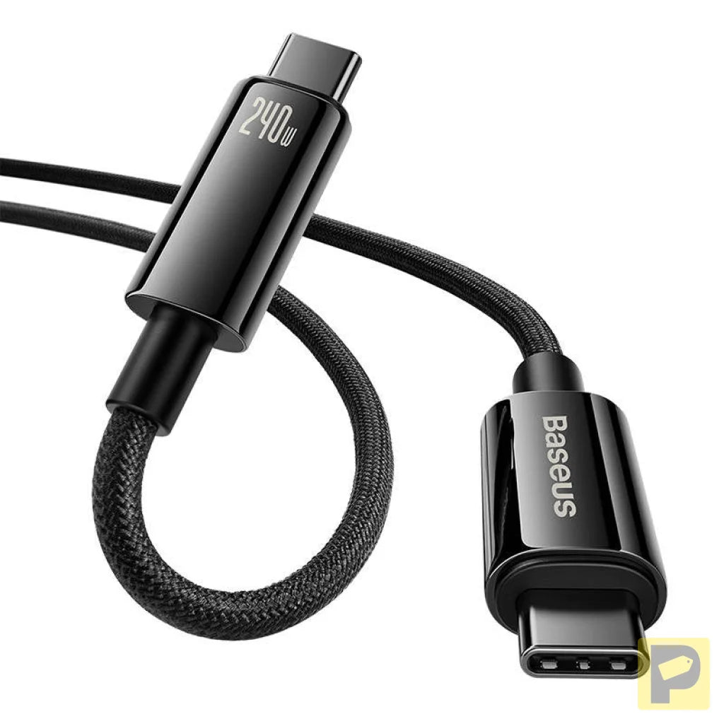 USB-C to USB-C cable Baseus Tungsten Gold 240W 3m (black)