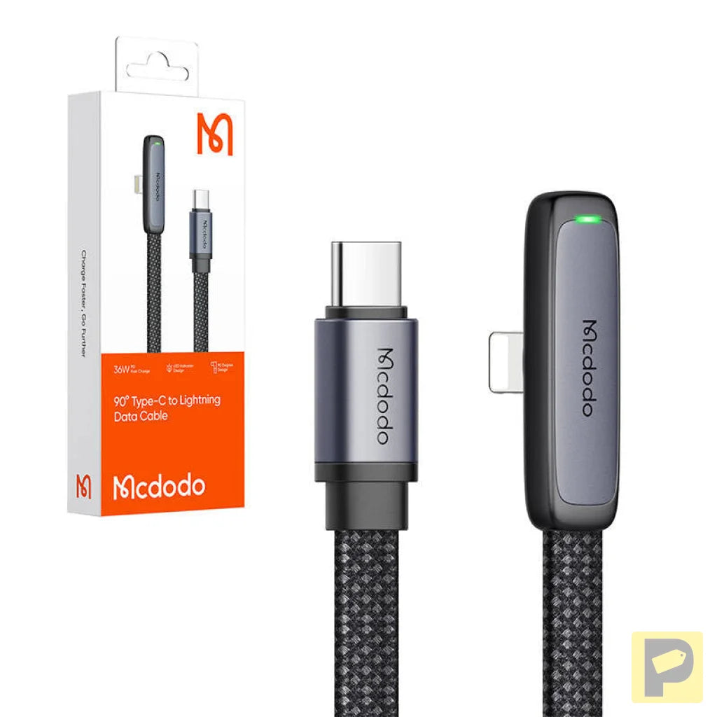 USB-C to lightning angle cable Mcdodo CA-3351,1.8m (black)