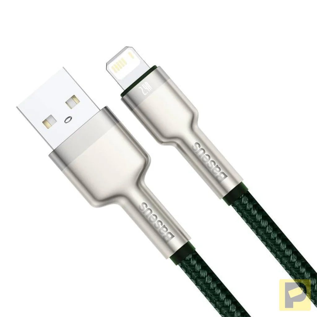 USB cable for Lightning Baseus Cafule, 2.4A, 1m (green)