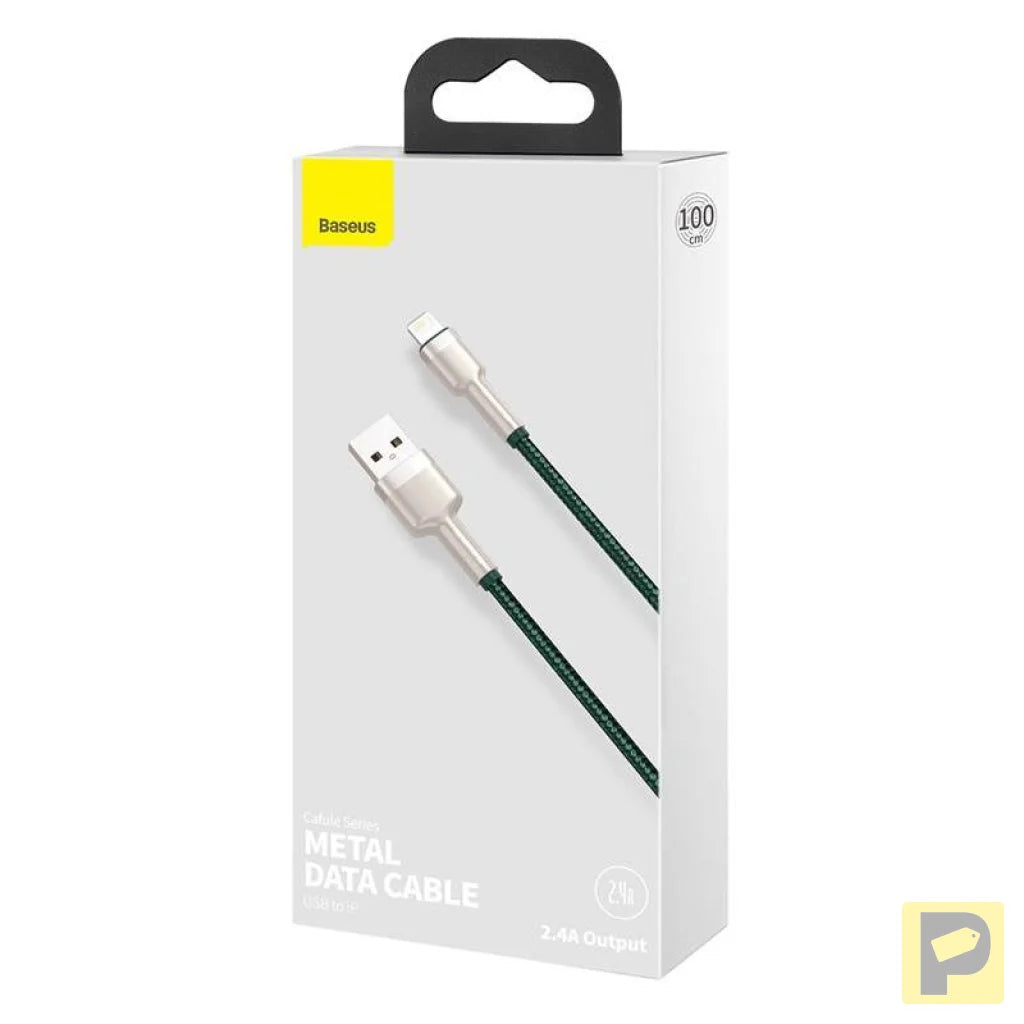 USB cable for Lightning Baseus Cafule, 2.4A, 1m (green)