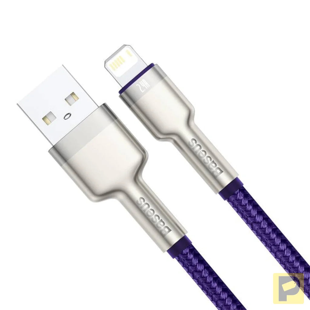 USB cable for Lightning Baseus Cafule, 2.4A, 1m (purple)