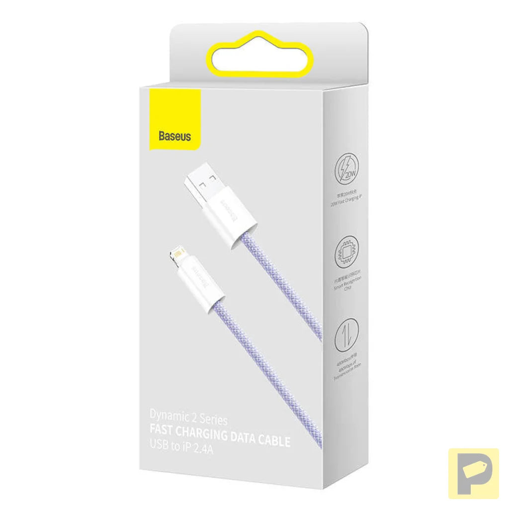 USB cable for Lightning Baseus Dynamic 2 Series, 2.4A, 2m (purple)