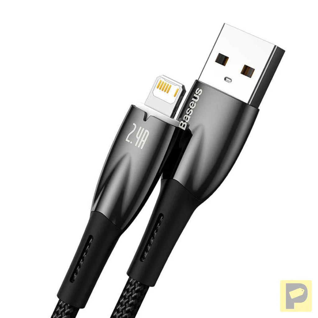 USB cable for Lightning Baseus Glimmer Series, 2.4A, 2m (Black)