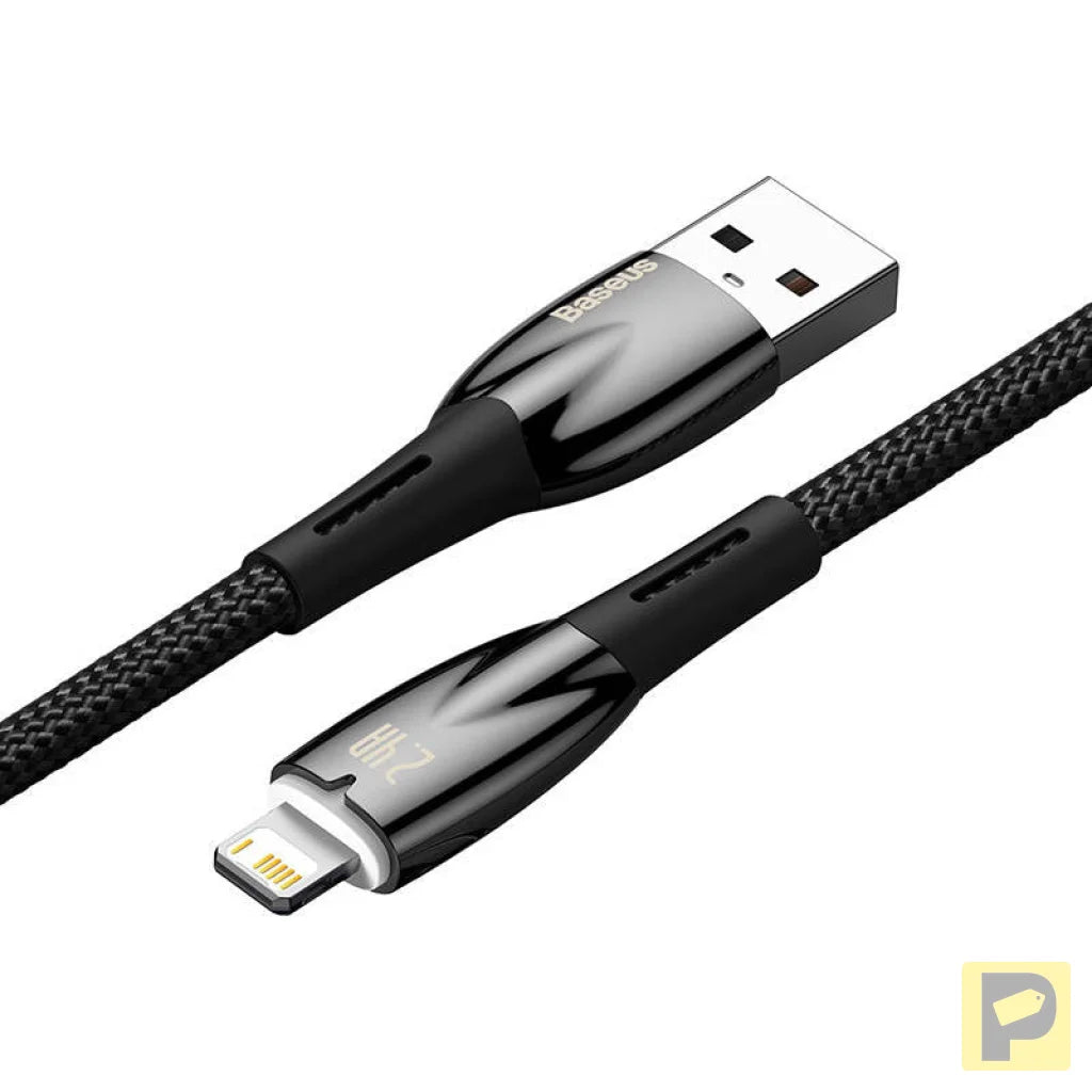 USB cable for Lightning Baseus Glimmer Series, 2.4A, 2m (Black)