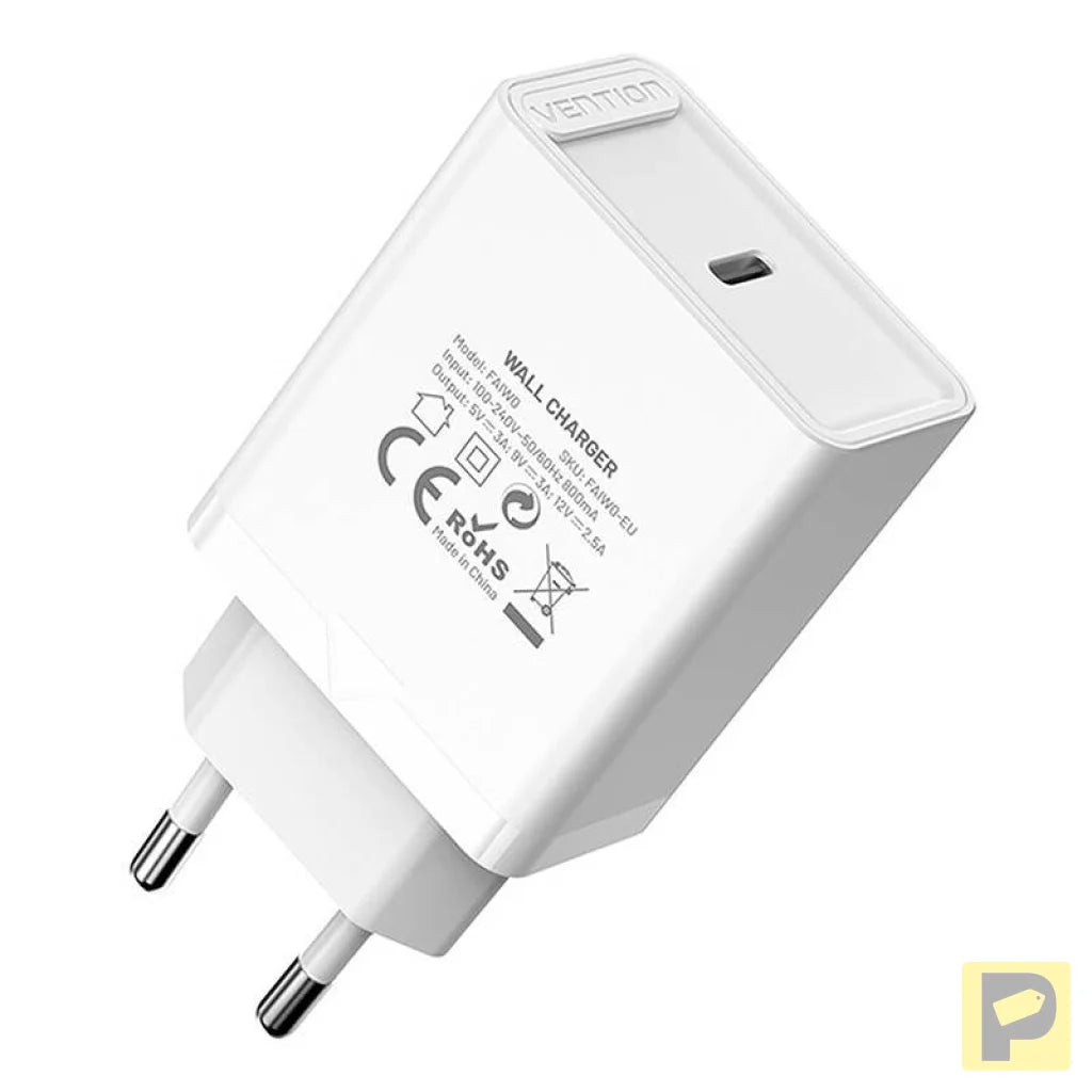 Vention FAIW0-EU USB-C 30W wall charger (white)