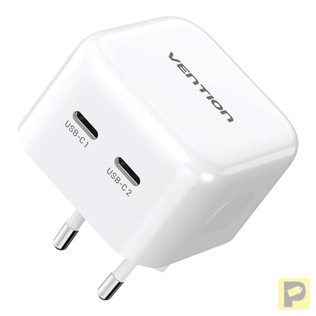 Vention FBPW0-EU USB(C+C) GaN (35W/35W) mains charger (white)