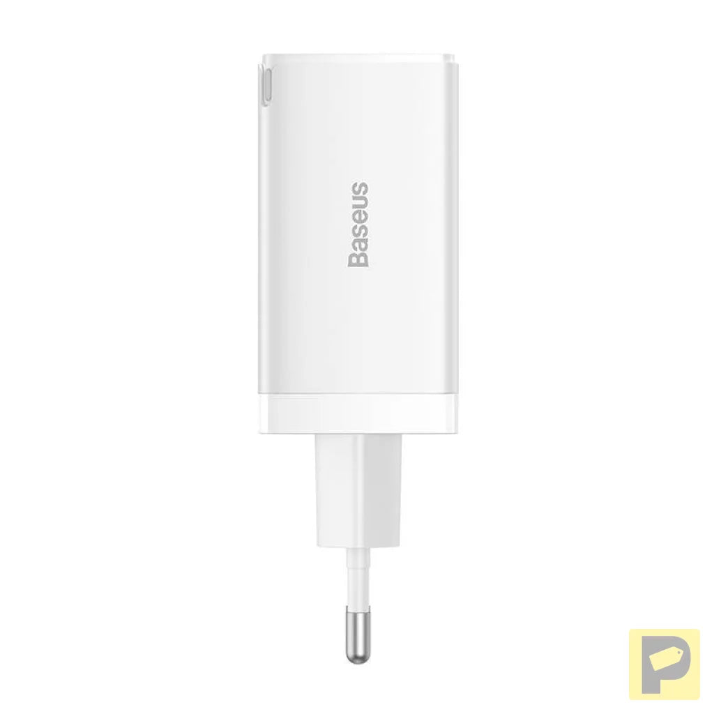 Wall charger Baseus GaN5 Pro 2xUSB-C + USB, 65W (white)