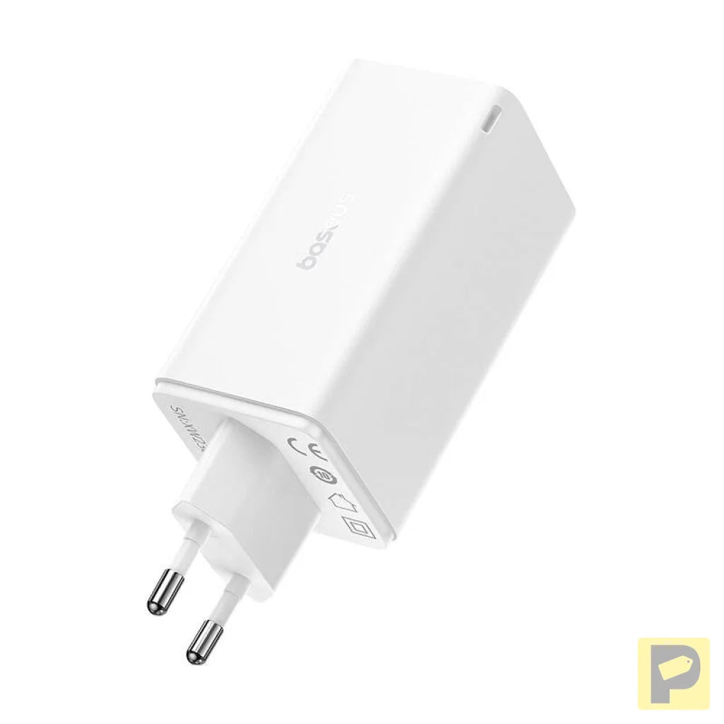 Wall charger Baseus GaN6 Pro 2xUSB-C + 2xUSB, 100W (white)