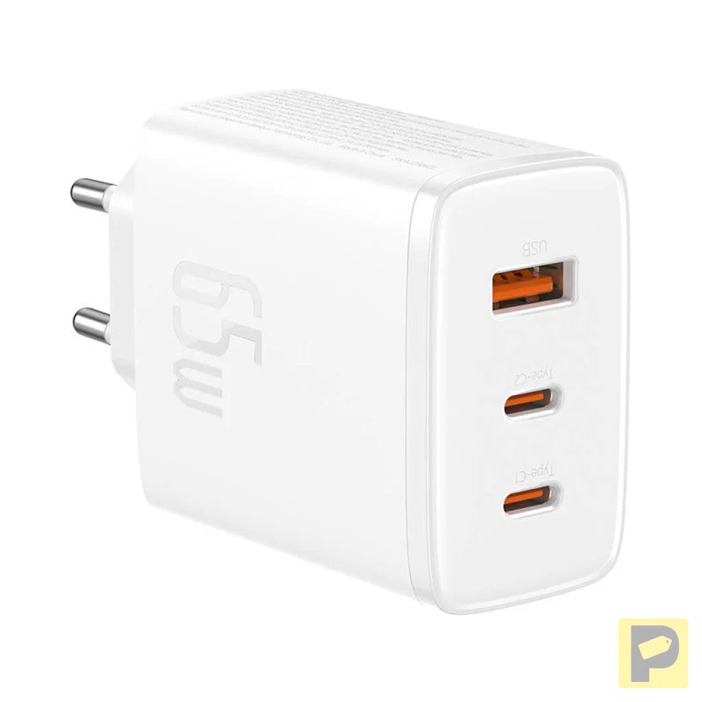 Wall charger Baseus OS-Cube Pro 2xUSB-C + USB, 65W (white)