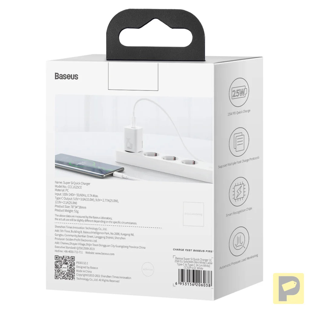 Wall charger Baseus Super Si Quick Charger 1C 25W (white)