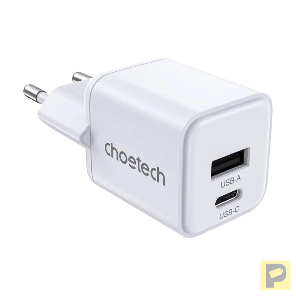Wall Charger Choetech PD30W Dual ports 1C1A (White)