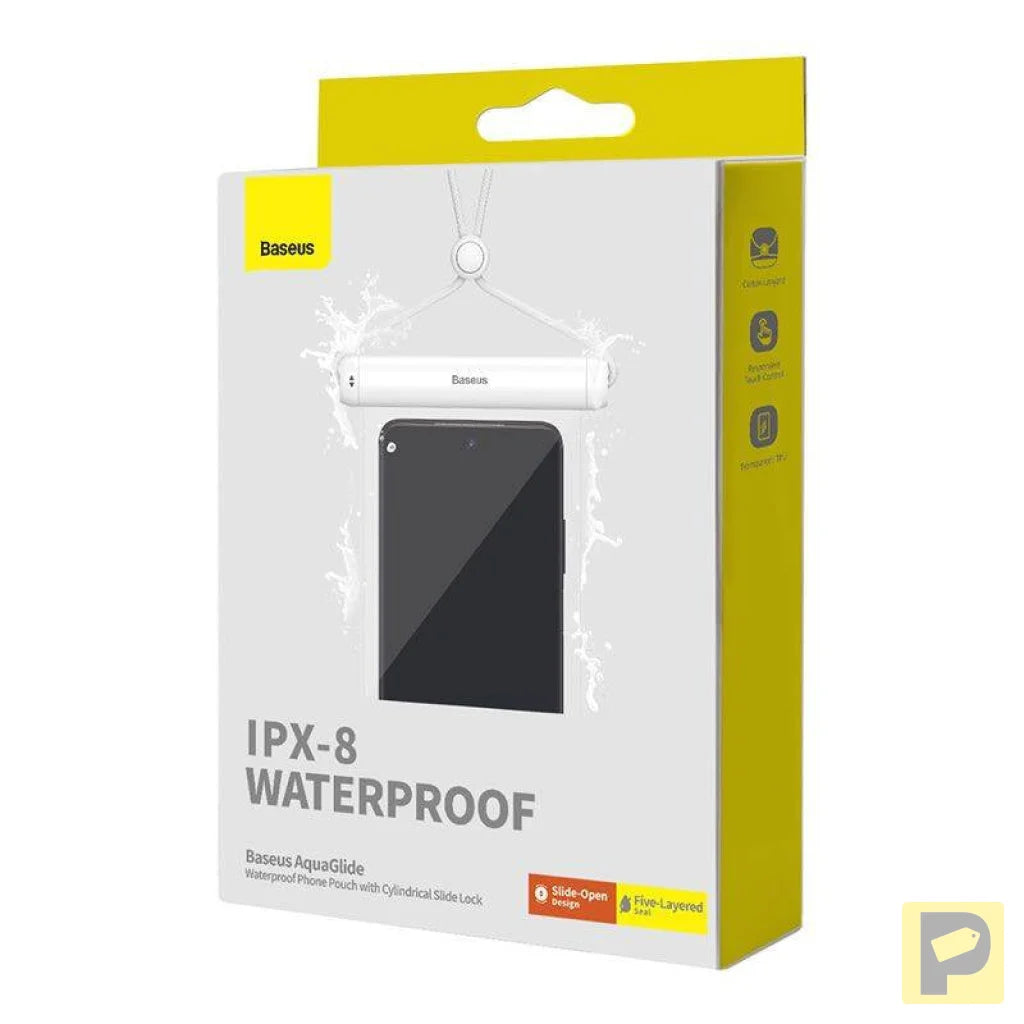 Waterproof phone case Baseus AquaGlide with Cylindrical Slide Lock (white)