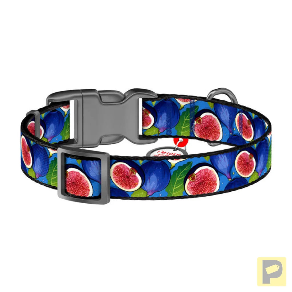 Waudog "Fig" nylon dog collar with QR code, size S