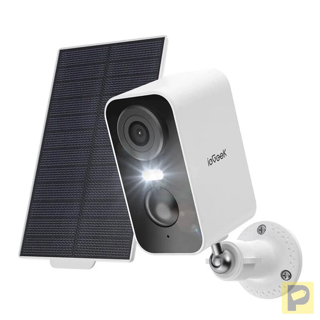 Wireless 3MP WiFi outdoor camera ieGeek ZS-GX3S white with solar panel