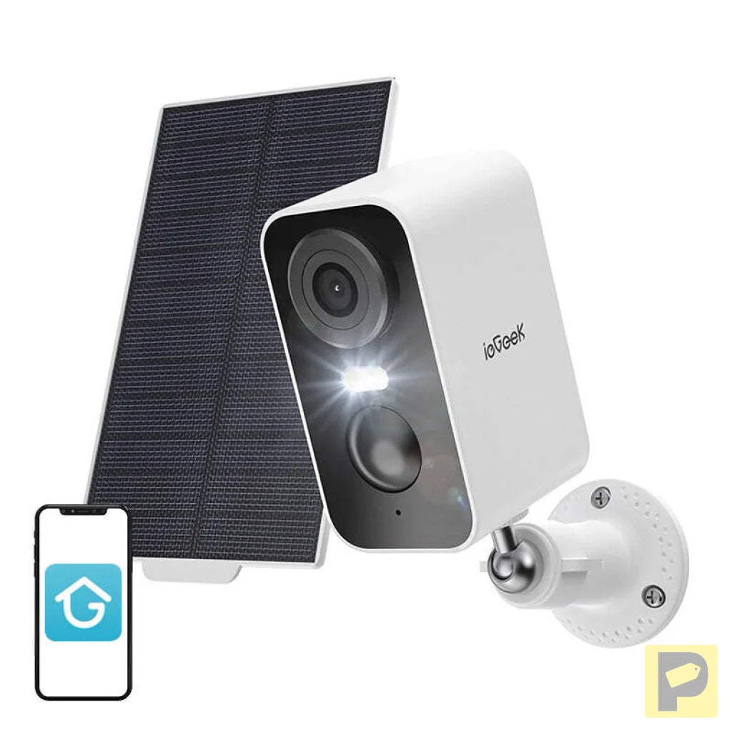 Wireless 3MP WiFi outdoor camera ieGeek ZS-GX3S white with solar panel