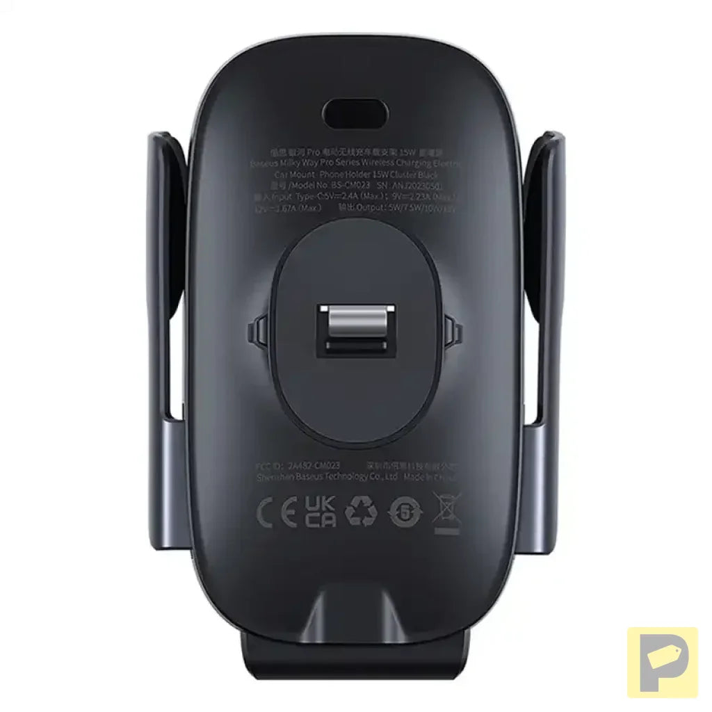 Wireless Charging Car Mount Baseus MilkyWay Pro 15W (black)