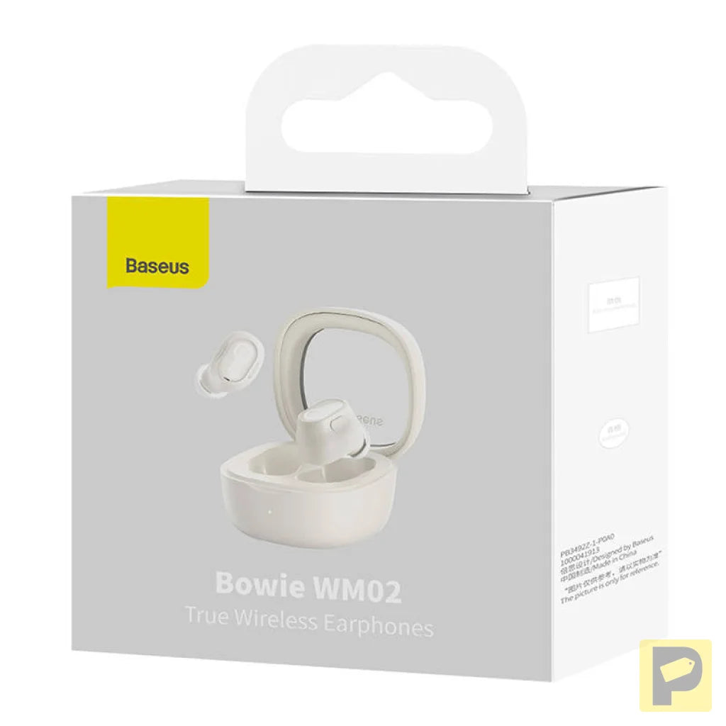 Wireless headphones Baseus Bowie WM02 TWS, Bluetooth 5.0 (white)