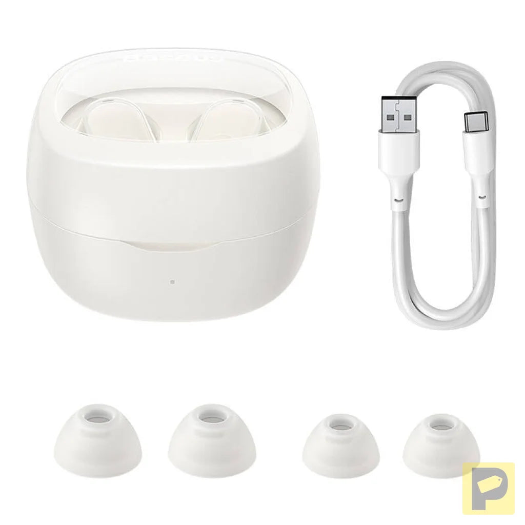 Wireless headphones Baseus Bowie WM02 TWS, Bluetooth 5.0 (white) OS