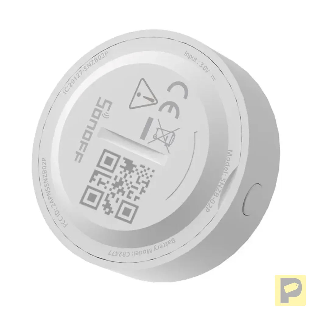 ZigBee Sonoff SNZB-02P smart temperature and humidity sensor (round)